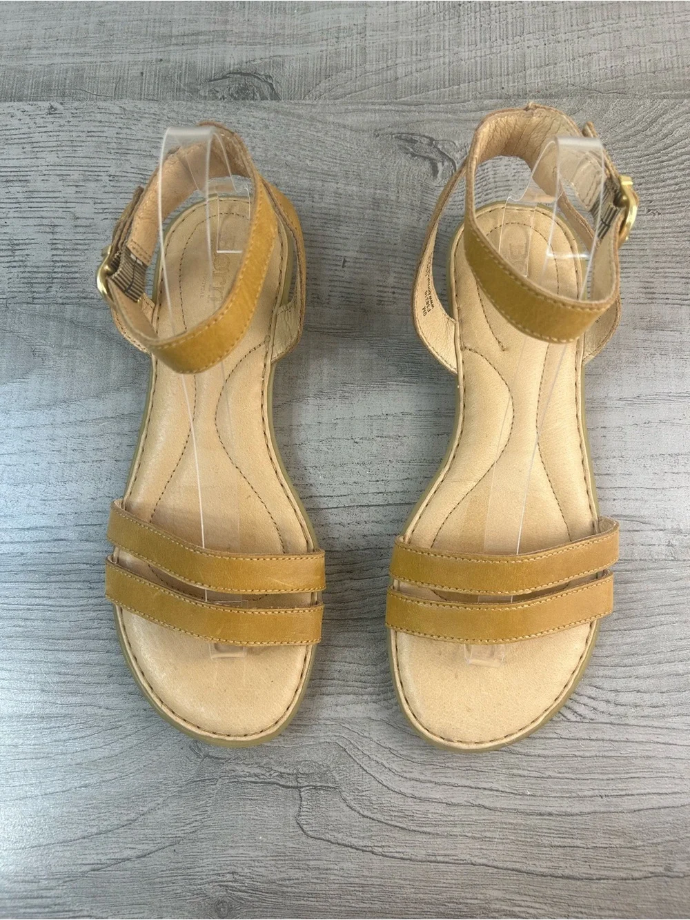 BORN Women’s Size 9 M Tan Leather Strappy Ankle Strap Comfort Sandals